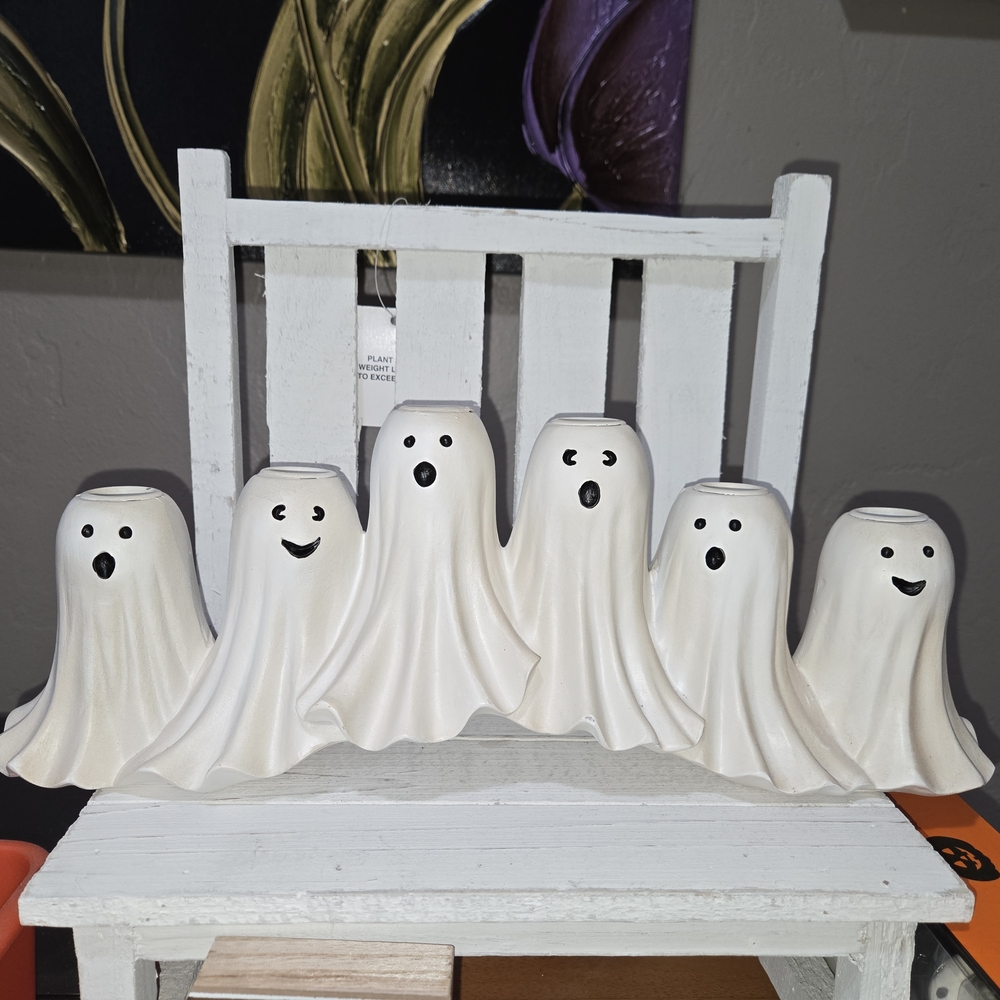Ghost Candelabra Halloween Decor Candle Holder